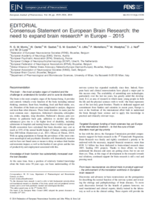 Consensus Document on European Brain Research