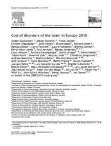 Cost of Disorders of the Brain in Europe 2010